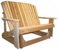 Click to enlarge image Adirondack Loveseat Glider 44`` Seat Width - Designed for love birds with room for two to curl up in!